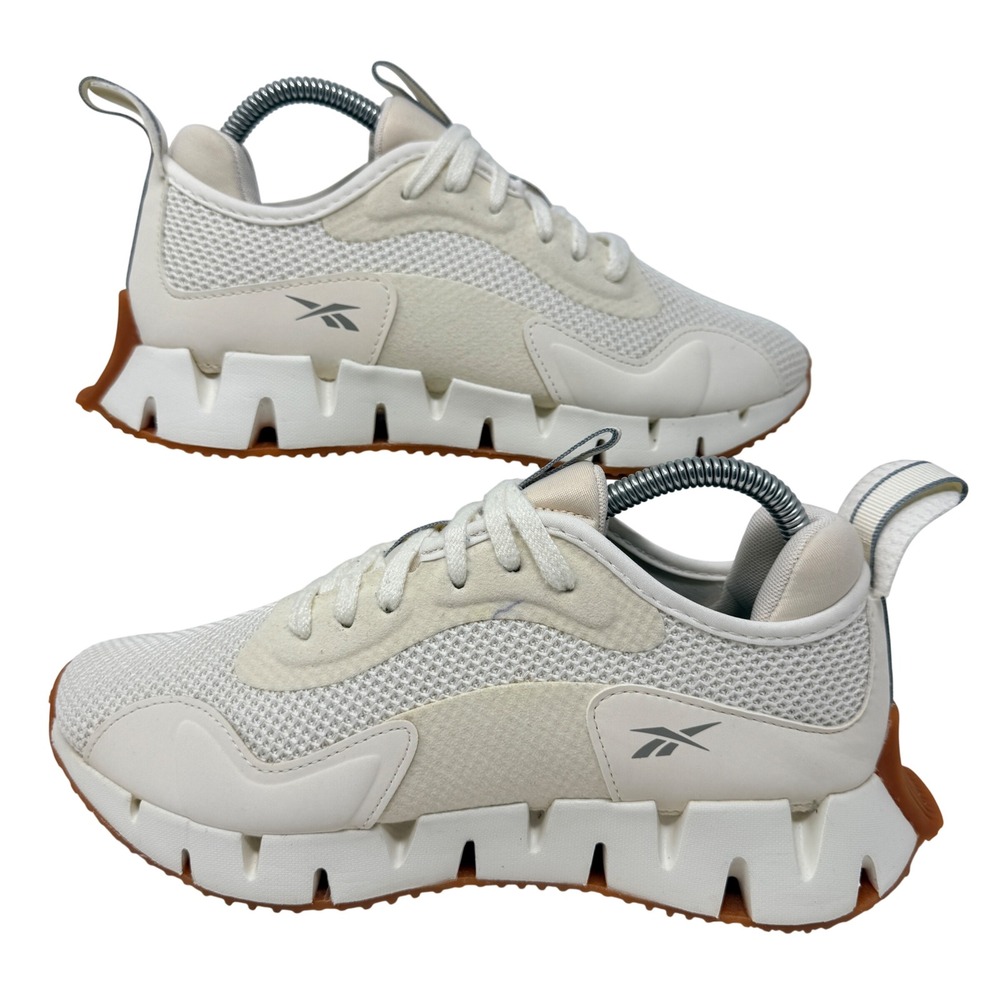 Reebok Zig Dynamica Running‎ Shoes Womens Size 8 White Chalk Gum Sneakers FX1103